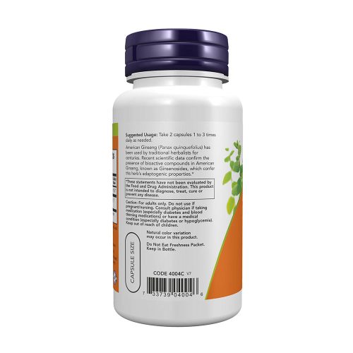 Now Foods Amerikai Ginzeng 500 mg kapszula - American Ginseng (100 Veg Kapszula)