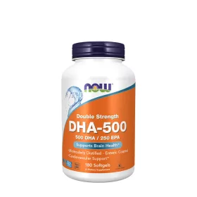   Now Foods DHA-500, Double Strength - Extra Erős Omega-3 Zsírsavak (180 Lágykapszula)