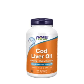   Now Foods Extra Erős Csukamáj Olaj 1000 mg lágykapszula - Cod Liver Oil (180 Lágykapszula)
