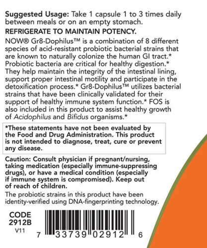 Now Foods Gr8-Dophilus - Emésztést Támogató (60 Veg Kapszula)