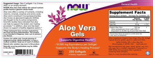Now Foods Aloe Vera 10000 mg (250 Lágykapszula)