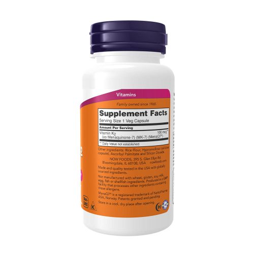 Now Foods MK-7 K2-vitamin 100 mcg (120 Veg Kapszula)