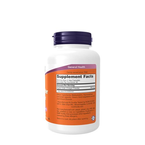 Now Foods Almaecet 450 mg kapszula - Apple Cider Vinegar (180 Veg Kapszula)