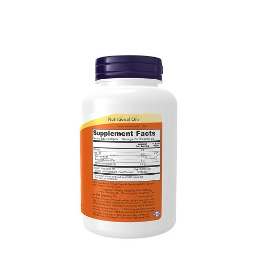 Now Foods Lenolaj 1000 mg kapszula - Flax Oil 1000 mg (100 Lágykapszula)