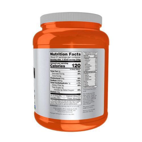 Now Foods Borsófehérje (Tiszta Ízesítetlen) por - Pea Protein, Pure Unflavored Powder (907 g)