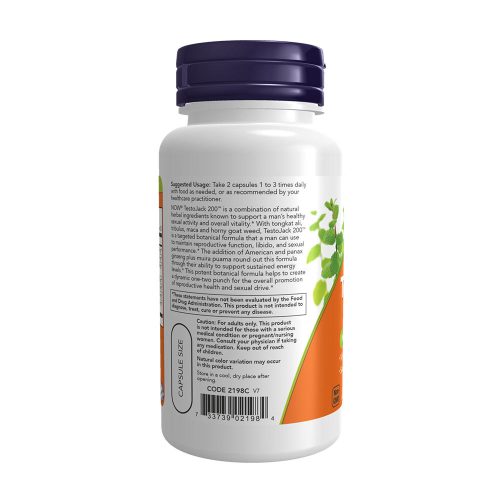 Now Foods TestoJack 200™ Szexuális Egészséget Támogató (60 Veg Kapszula)