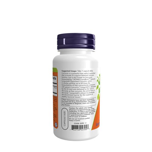 Now Foods Kurkumin 400 mg kapszula - CurcuBrain (50 Veg Kapszula)