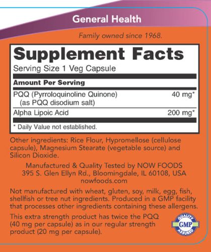 Now Foods PQQ 40 mg kapszula - PQQ, Extra Strength 40 mg (50 Veg Kapszula)
