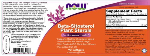 Now Foods Koleszterinszint Támogató kapszula - Beta-Sitosterol Plant Sterols (90 Lágykapszula)
