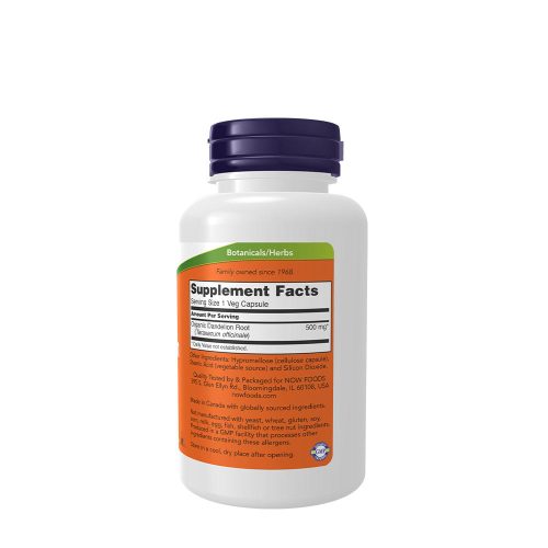 Now Foods Gyermekláncfű gyökér 500 mg kapszula - Dandelion Root (100 Veg Kapszula)