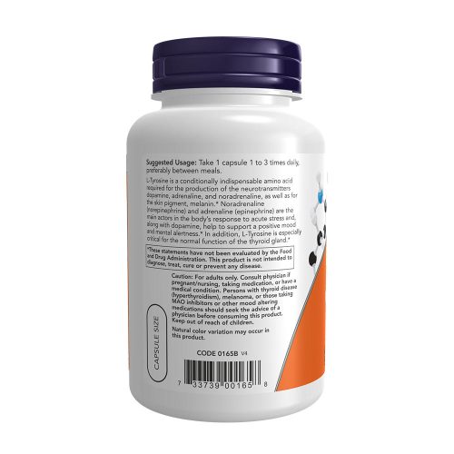 Now Foods L-Tyrosine 750 mg, Extra Strength (90 Veg Kapszula)