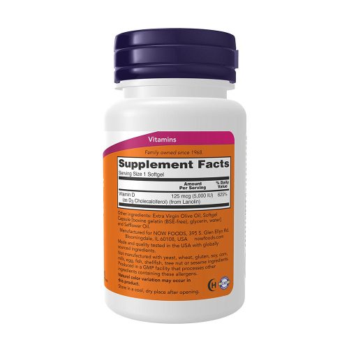 Now Foods D-vitamin 5000 NE (240 Lágykapszula)