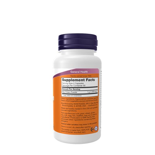 Now Foods Bee Pollen 500 mg - Méhpollen (100 Kapszula)