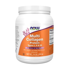   Now Foods Multi Collagen Protein Types I, II & III Powder - Kollagén Komplex (454 g)