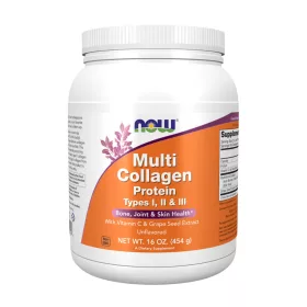   Now Foods Multi Collagen Protein Types I, II & III Powder - Kollagén Komplex (454 g)