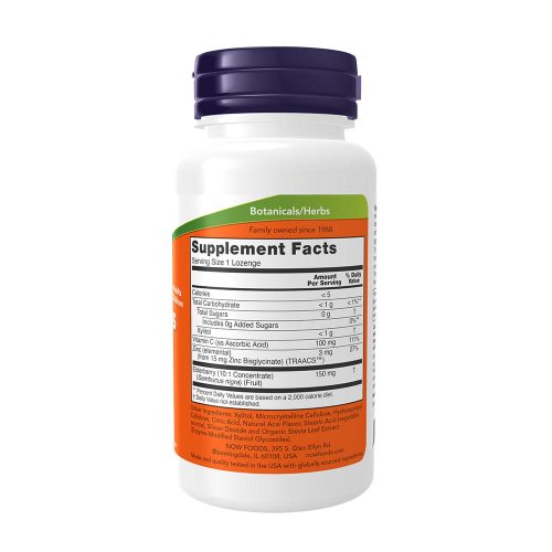 Now Foods Sambucus Zinc-C - Bodza koncentrátum (60 Szopogató Tabletta)