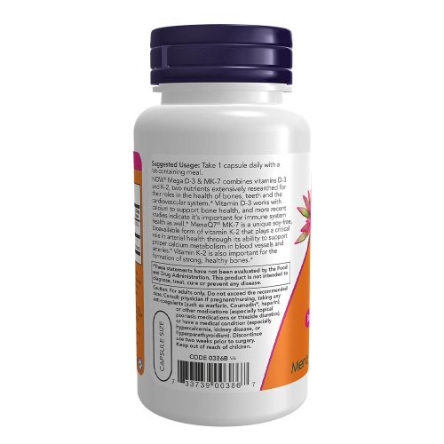 Now Foods Mega D-3 & MK-7 (120 Veg Kapszula)