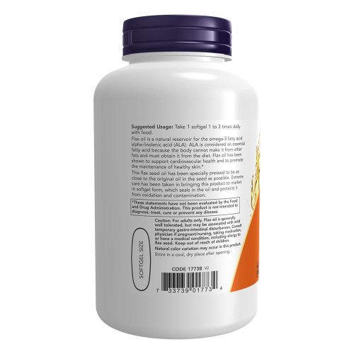 Now Foods Flax Oil 1000 mg Vegan Formula (120 Veggie Lágykapszula)