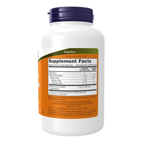 Now Foods Psyllium Husk – Útifűmaghéj 500 mg (200 Veg Kapszula)