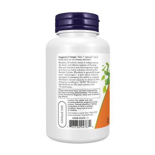Now Foods Rhodiola - Aranygyökér 500 mg (120 Veg Kapszula)