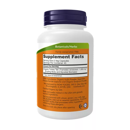 Now Foods Turkey Tail 500 mg (90 Kapszula)