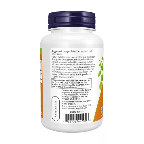 Now Foods Turkey Tail 500 mg (90 Kapszula)