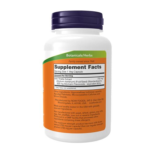 Now Foods Milk Thistle Extract 750 mg Silymarin (600 mg) (90 Kapszula)