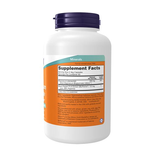 Now Foods Magnesium Glycinate with BioPerine®  (180 Kapszula)