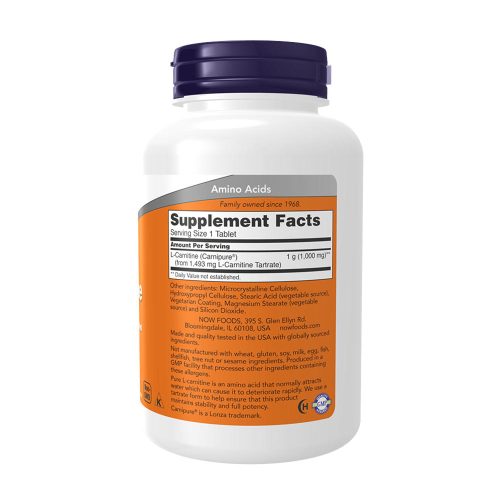Now Foods L-carnitine 1000 mg (100 Tabletta)