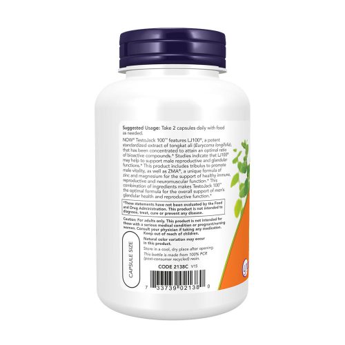 Now Foods TestoJack 100 Szexuális Egészséget Támogató (120 Veg Kapszula)