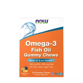   Now Foods Omega-3 Halolaj Gumicukor - Omega-3 Fish Oil Gummy Chews (36 Gumicukor, Maracuja)