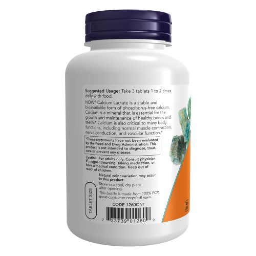 Now Foods Kalcium Laktát - Calcium Lactate (250 Tabletta)