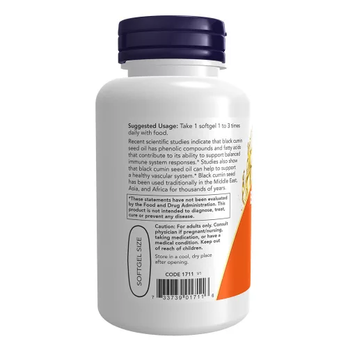 Now Foods Feketeköménymag-Olaj 1000 mg - Black Cumin Seed Oil 1000 mg (60 Lágykapszula)