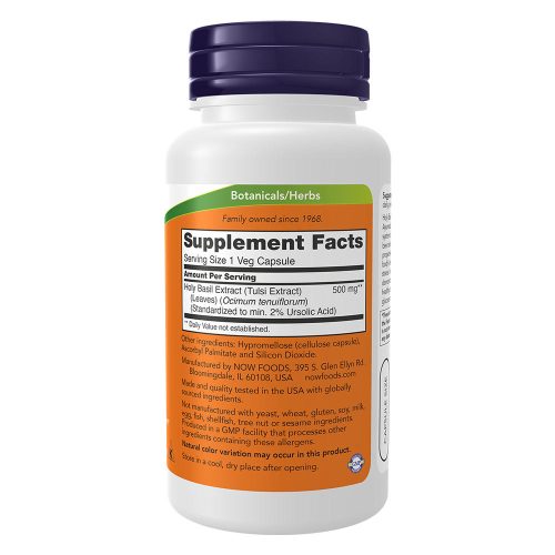 Now Foods Szent Bazsalikom Kivonat 500 mg - Holy Basil Extract 500 mg (90 Veg Kapszula)