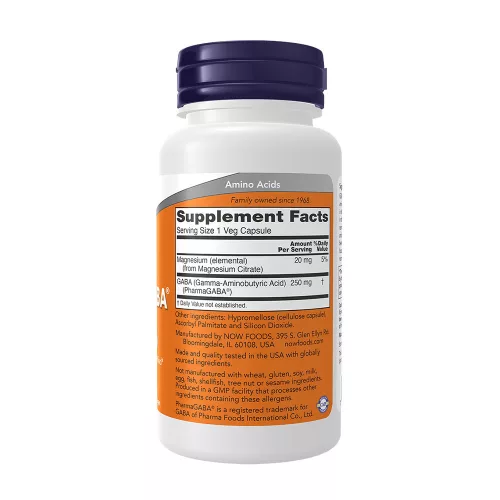Now Foods PharmaGABA® 250 mg (60 Veg Kapszula)