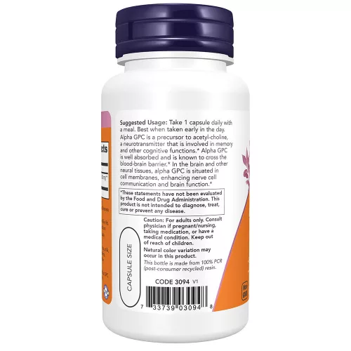 Now Foods Alpha GPC 600 mg (60 Veg Kapszula)