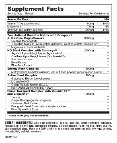 Universal Nutrition Animal Pump - Edzés Előtti Teljesítményfokozó Formula (30 Csomag)