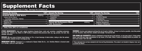 Universal Nutrition Animal Juiced Aminos - Aminosav Mátrix por (358 g, Eper Limonádé)