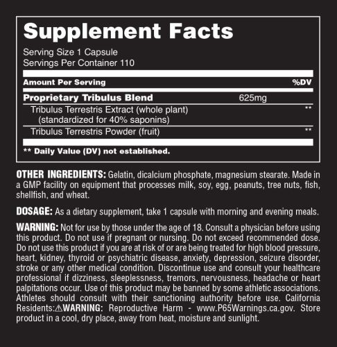 Universal Nutrition Tribulus Pro™ - Tesztoszteron Fokozó (110 Kapszula)