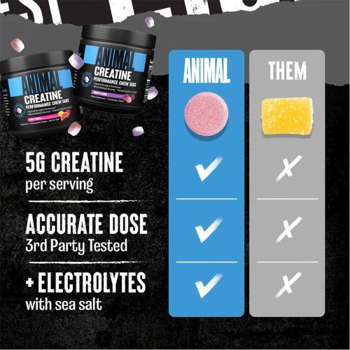 Universal Nutrition Animal Creatine Chews (120 Rágótabletta, Szőlő)