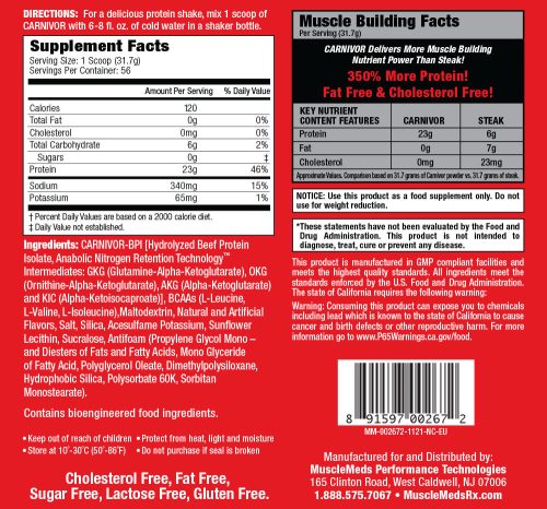 MuscleMeds Carnivor™ - Hidrolizált Marhafehérje (1624 g, Vaníliás Karamell)