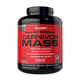   MuscleMeds Carnivor™ Mass - Marhafehérje Alapú Tömegnövelő (2698 g, Eper)