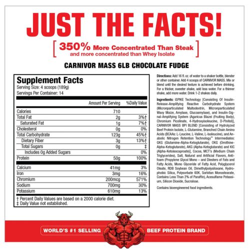 MuscleMeds Carnivor™ Mass - Marhafehérje Alapú Tömegnövelő (2646 g, Csokoládés Fudge)