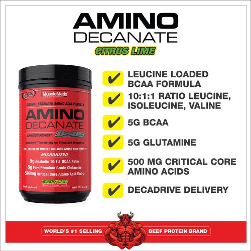 MuscleMeds Amino Decanate - Aminosav-Mátrix (360 g, Citrus Lime)