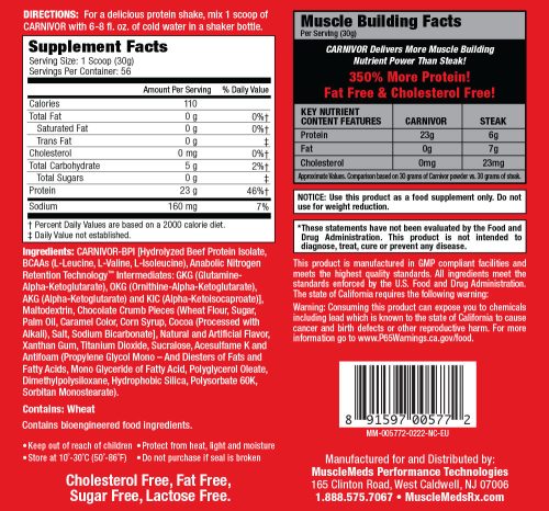 MuscleMeds Carnivor™ - Hidrolizált Marhafehérje (1624 g, Csokis Keksz és Krém )