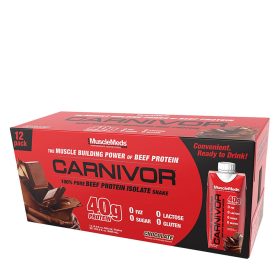   MuscleMeds Carnivor RTD - Marhafehérje Shake  (12 Csomag, Csokoládé)