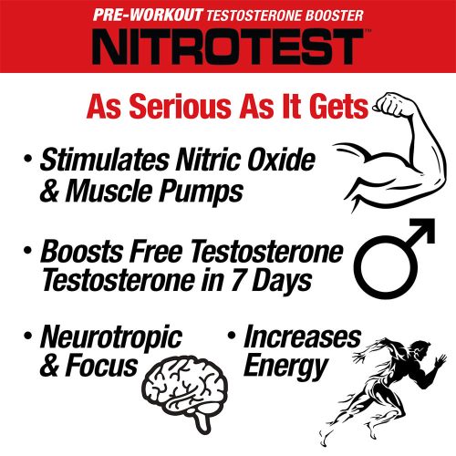 MuscleMeds Nitrotest - Edzés Előtti Energizáló és Tesztoszteronfokozó (468 g, Görögdinnye)
