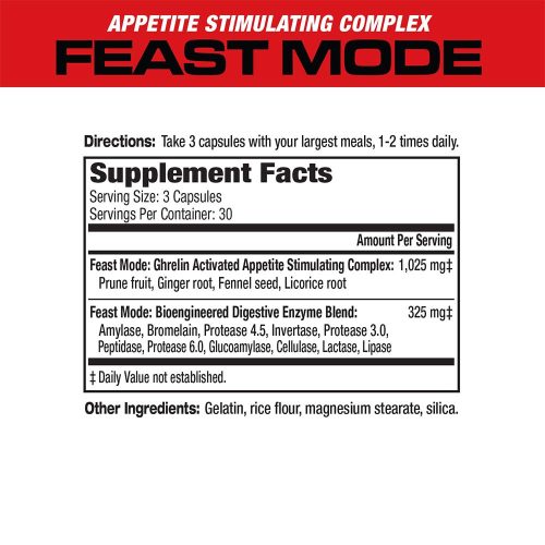 MuscleMeds Testsúly Növelést Segítő Formula - Feast Mode (Appetite Stimulant) (90 Kapszula)