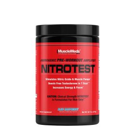   MuscleMeds Nitrotest - Edzés Előtti Energizáló és Tesztoszteronfokozó (474 g, Kékmálna)