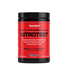   MuscleMeds Nitrotest - Edzés Előtti Energizáló és Tesztoszteronfokozó (474 g, Rocket Pop)